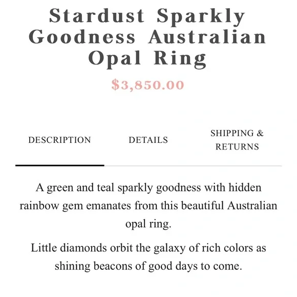 🚫SOLD🚫SIRCIAM STARDUST OPAL RING - Picture 5 of 13